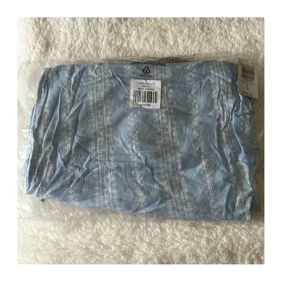 Torrid Light Blue Geo Strip Gauze Wide Leg Pany 0X - Picture 7 of 10